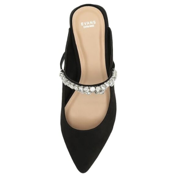 EVANS Women's Strappy Point Mule, 7 Wide, Black - Picture 5 of 6